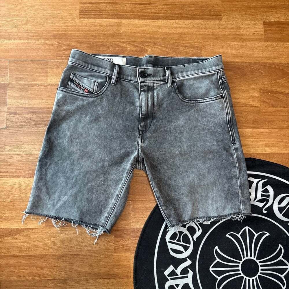 Diesel Men's Faded Gray Denim Cut-Off Shorts